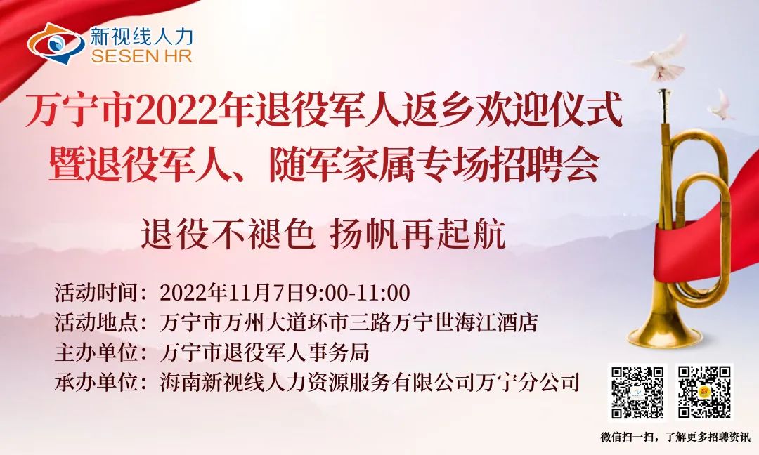 11月7日啟動(dòng)！萬(wàn)寧市2022年退役軍人返鄉(xiāng)歡迎儀式暨退役軍